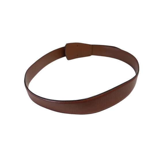 Lauren Ralph Lauren Brown Leather Belt With Gold Buckle - Picture 3 of 13